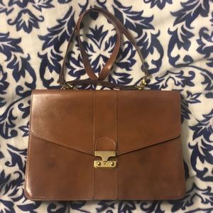 Vintage unbranded front flap leather briefcase